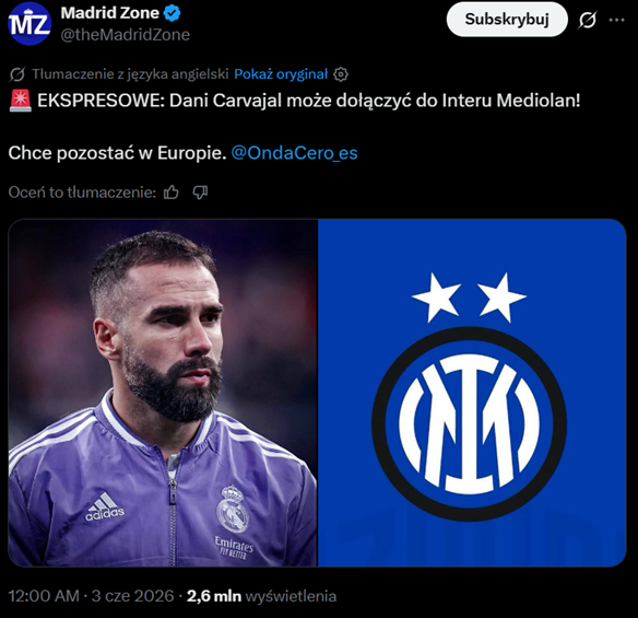 HIT! Ten piłkarz Realu Madryt może TRAFIĆ DO INTERU!